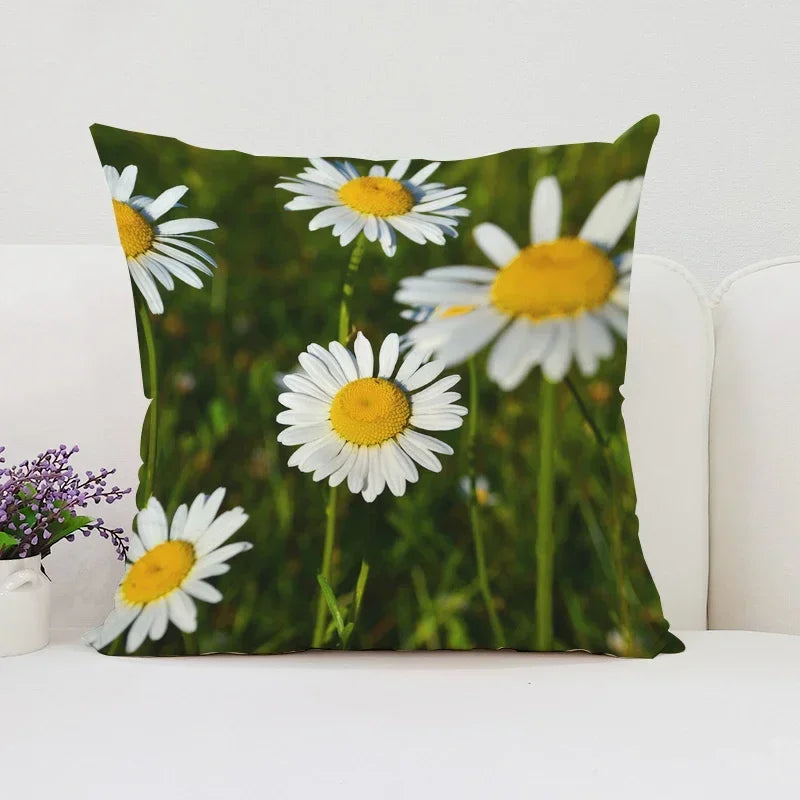 Axyaa Velvet Floral Pillow Covers for Home Decor and Sofa, 50x50 Throw Pillowcases