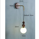 Axyaa Japanese Style Light Luxury Walnut Wall Lamp for Living Room Bedroom Hallway