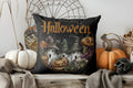 Axyaa Halloween Cats & Ghosts Pillow Cover for Fun Pattern Cushion