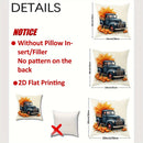 Axyaa Autumn Truck & Pumpkin Harvest Pillow Covers - Rustic Farmhouse Decor
