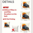 Axyaa Autumn Truck & Pumpkin Harvest Pillow Covers - Rustic Farmhouse Decor