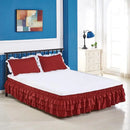 Axyaa Elastic Solid Bed Skirt Three Layers Wrap Around Easy On/Off Dust Ruffled