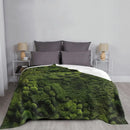 Axyaa Luxury Moss Pattern Flannel Throw Blanket for Natural Freshness and Comfort.