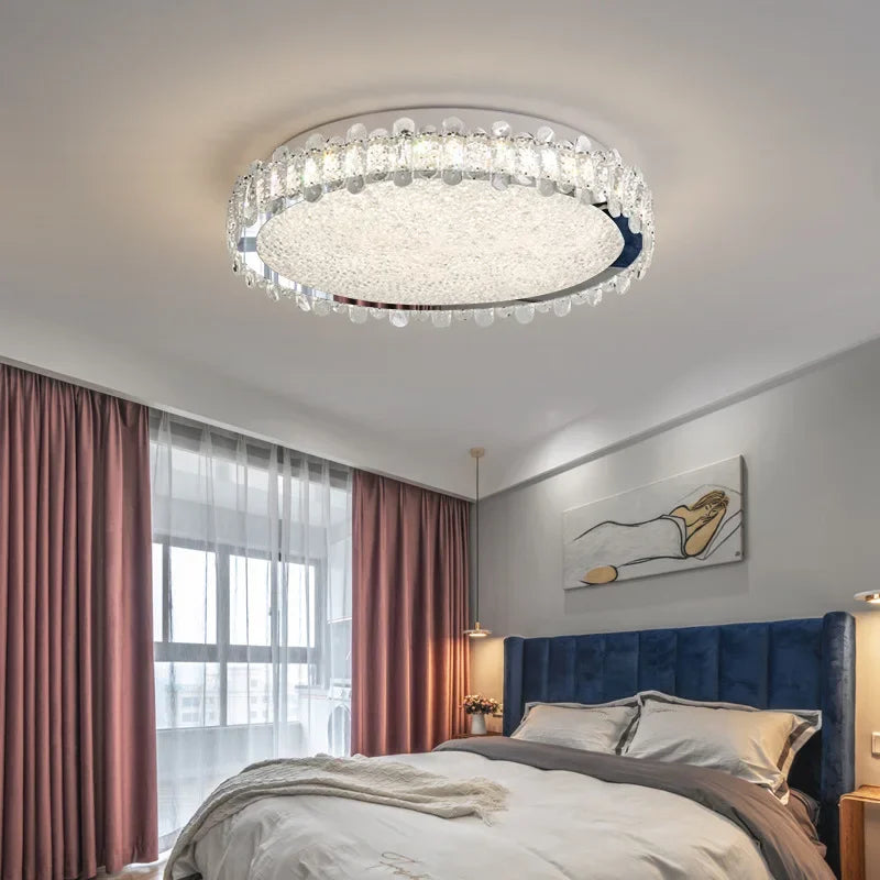 Axyaa Modern Crystal LED Ceiling Chandelier for Home Living Room Décor