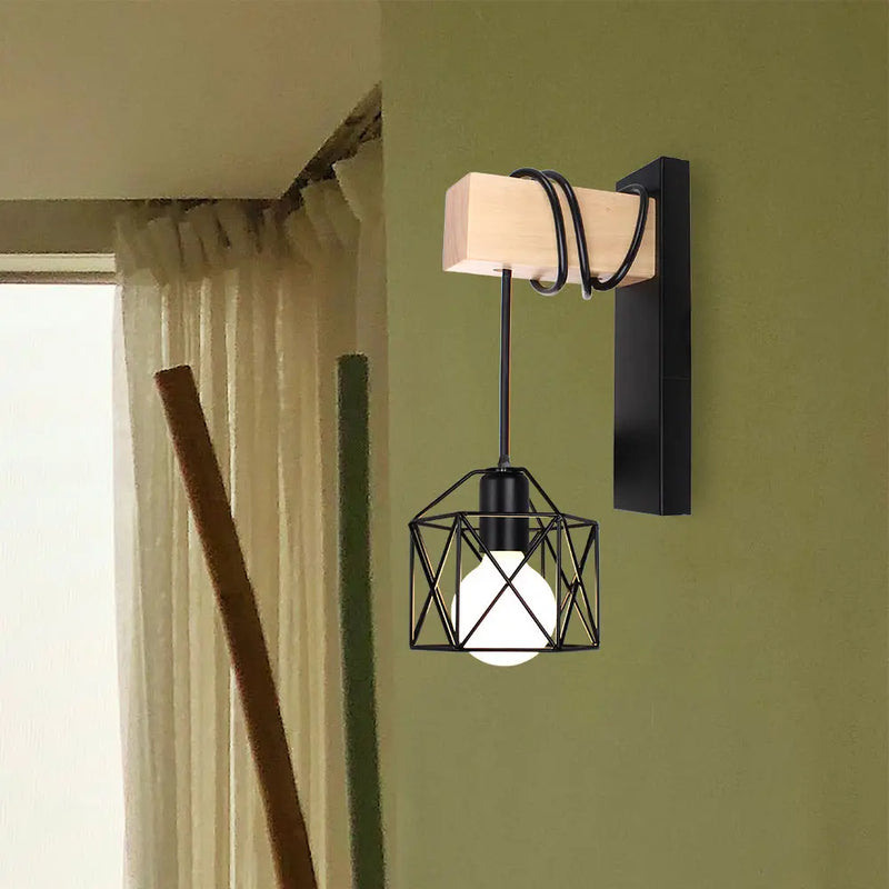 Axya Iron Cage LED Wall Light: Modern Home Decor Sconce Fixture