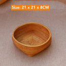 Rattan Basket Snack Bread Fruit Tray by Axyaa
