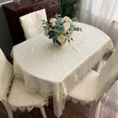 Axyaa Oval Macrame Lace Tablecloth for Dining Wedding Kitchen Party Decor