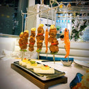 Axya Stainless Steel BBQ Skewers & Plates Set for Creative Restaurant Dining