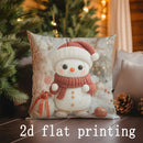 Axyaa Christmas Santa & Snowman Printed Pillow Covers for Sofa Bedroom Car