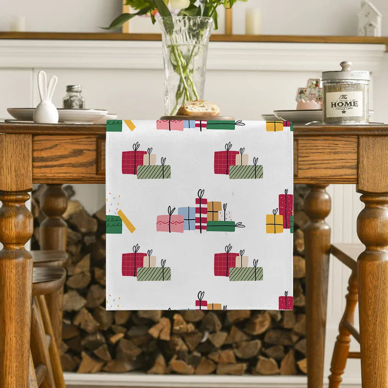 Axyaa Christmas Santa Table Runner for Home Dining Decor