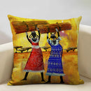 Axyaa African Woman Ethnic Cushion Cover 45x45cm