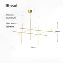 Axyaa Gold Black Linear LED Chandelier for Hotel Dinning Room