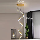 Axyaa Crystal Chandelier Stair Pendant Lamp Living Room Interior Lighting