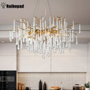 Axyaa Gold Branch Glass Crystal Chandelier Lights - Nordic Style Pure Elegance