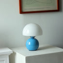 Glass Cream Mushroom LED Desk Lamp for Modern Minimalist Bedroom by Axyaa