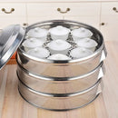 Axya Stainless Steel Extra Large Steamer Cooker Tray for Food, Buns, and Dumplings