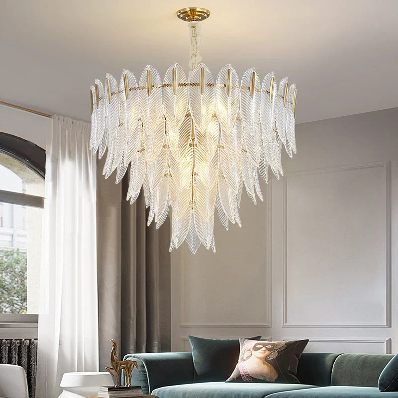 Axyaa Crystal Chandelier: French Deluxe Restaurant Light for Luxury Living Space