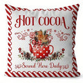 Axyaa Christmas Candy Cane & Bell Prints Cushion Cover for Sofa, Bedroom, Car