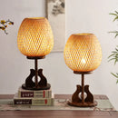 Axyaa Bamboo Desk Lamp: Bedroom Zen Retro Chinese Style LED Light