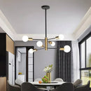 Axyaa Modern Nordic Sputnik Black LED Chandeliers, 4/6/8-Light Pendant Ceiling Fixtures