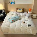 Axyaa Pup Print Cotton Bedding Set: Soft & Comfortable Duvet Cover with Sheet