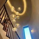 Axyaa Crystal Chandelier Stair Pendant Lights Interior Lighting