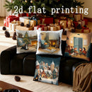 Axyaa Christmas Scenes Printed Pillow Covers for Cozy Home Decor