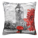 Axyaa Towers Pattern Cushion Cover for Sofa, Bedroom, Car - Home Decor Couple With Umbrella