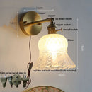 Axyaa Nordic LED Wall Light Fixture Clear Glass Rotating Bedside Lamp