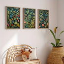 Vintage Jungleland Flower Canvas Set by Axyaa - Tropical Inspired Wall Art