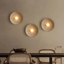 Axyaa Wabi Sabi Round Wall Lamp for Bedroom, Art Indoor Sconce Light