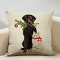 Axyaa Cute Cat Dog Christmas Party Pillow Cover 45x45cm