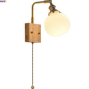 Axyaa LED Wall Light Mirror Ceramic Glass Wood Decor Home Lighting