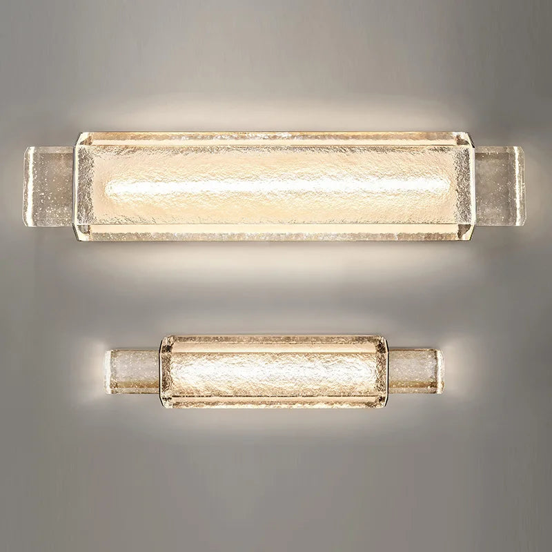 Axyaa Gold Crystal Glass LED Wall Lights for Modern Luxury Bedrooms