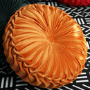 Axyaa Velvet Pumpkin Throw Pillow for Home Decor in Cream Pink