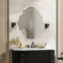 Axyaa Scalloped Oval Mirror with Beveled Edge for Bathroom & Living Room