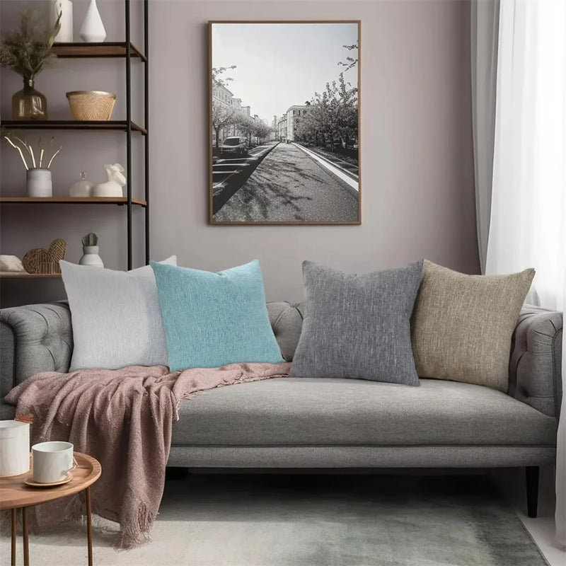 Axyaa Chenille Pillow Cover 45x45cm Decorative Throw Pillowcase for Sofa, Soft Luxury Texture