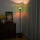 Axyaa Stained Glass Torchiere Floor Lamp Antique Industrial Style Standing Light