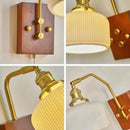 Axyaa French Vintage Wood Wall Lamps Nordic Ceramic LED Lighting