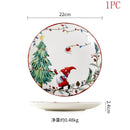 Axyaa Ceramic Christmas Dinner Plate - Round Underglaze Color Design