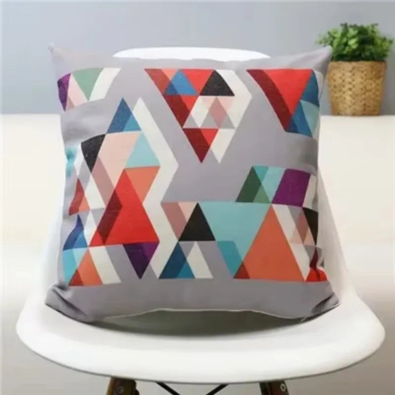 Axyaa Nordic Linen Sofa Cushions Cover Grey Bohemian Ethnic Throw Pillows Cover
