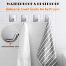 Axyaa Stainless Steel Adhesive Towel Hook: Heavy Duty Silver Sticky Hanger