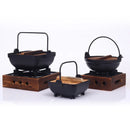 Axya Handheld Household Food Pot with Creative Wooden Lid & Hanging Design