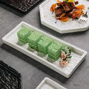 Axyaa Stone Patterned Ceramic Sushi Plate for Molecular Cuisine and Snacks