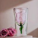 Axyaa 200ml Pink Rose Double Wall Coffee Wine Glasses Cup
