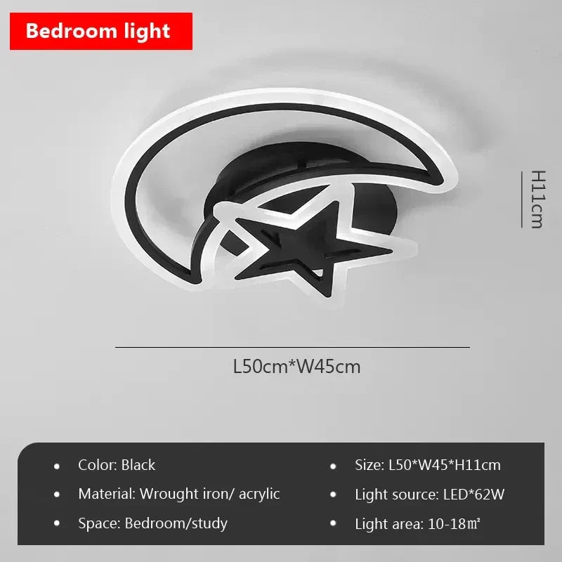 Axyaa Black LED Ceiling Chandelier with Remote Control for Modern Home Decor.