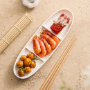Axyaa Ceramic Grid Plate for Sushi, Snack, Dessert - Premium Three Grid Seasoning Plate