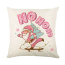 Christmas Party Pillowcase with Santa Claus & Snowman Print for Home Decoration by Axyaa.