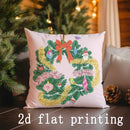 Axyaa Christmas Wreath & Santa Pillows for Sofa, Bedroom, Car - Pillow Cover & Cushion