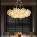 Axyaa Luxury Acrylic Cream Round Ceiling Chandelier - Elegant Lighting Fixture for Home Decor